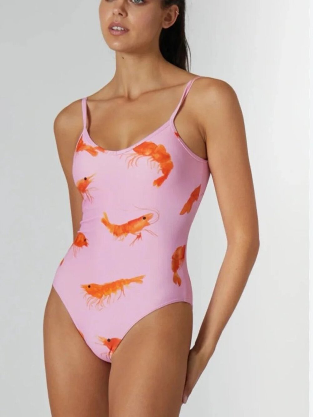Rachel Antonoff Prawns One-Piece Swimsuit Size Small